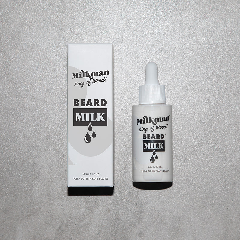 Beard Milk, King of Wood scent with box by Milkman Grooming Co