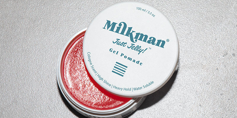 hair gel pomade, just jelly by milkman grooming 